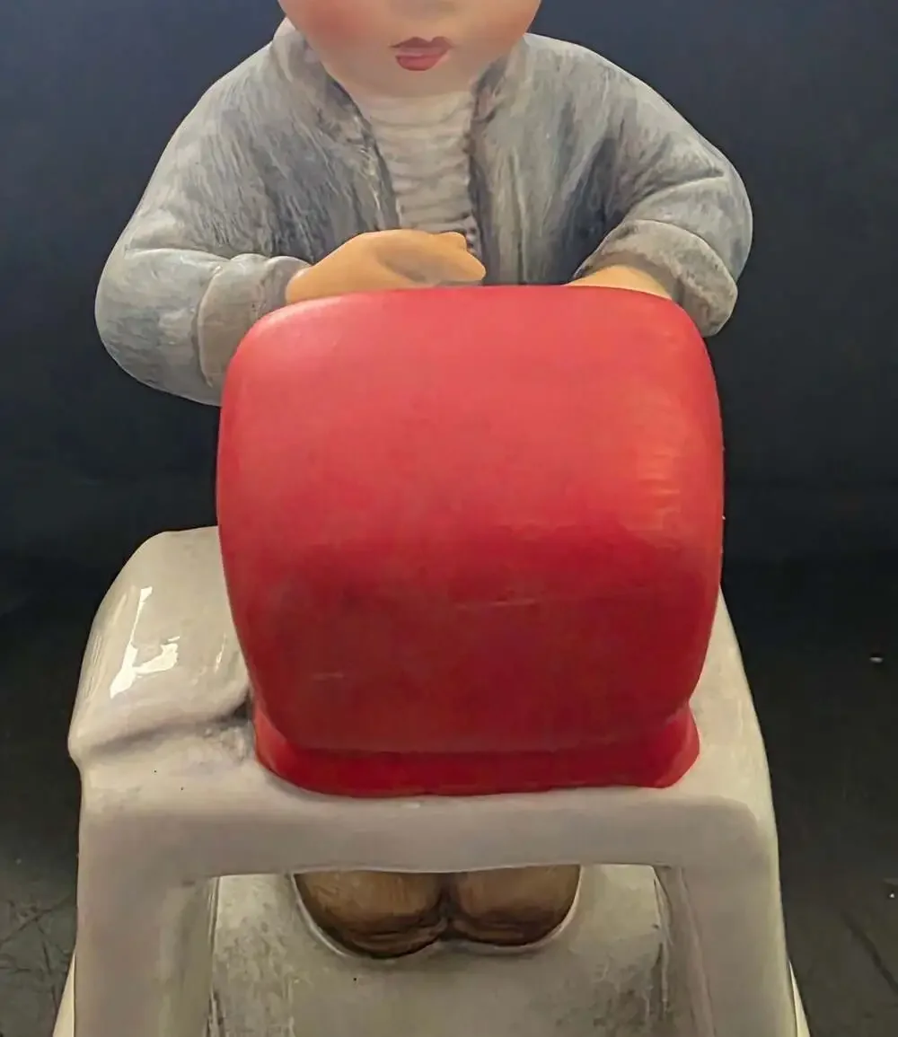 Vintage Goebel Todays Children Porcelain Figurine Boy at Computer with Math Form